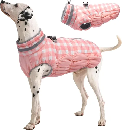 Miniatura 62 de FUAMEY - Chaqueta de invierno para perro, chaleco acolchado con arnés, ropa cálida para mascotas, abrigo con cremallera, impermeable, para perros