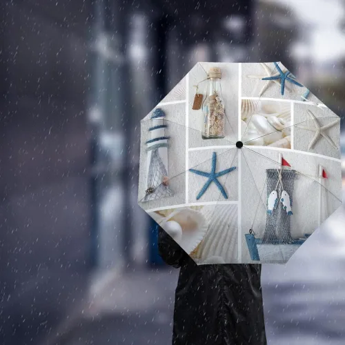 Miniatura 3 de DHDM Umbrella Automatic Beach Umbrella Outdoor Adults Printed Rain Umbrella for Men Kids Parasol