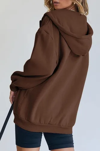 Miniatura 3 de EFAN - Sudaderas con capucha para mujer, chaqueta oversized para otoño, sudaderas informales con cordón, cremallera Y2K y bolsillo