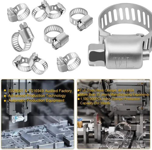 Miniatura 5 de Winlong Abrazaderas de manguera de acero inoxidable de 1/2 pulgadas, 24 unidades de abrazaderas de manguera de transmisión de engranajes