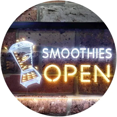 Miniatura 16 de ADVPRO Smoothies Open Shop - Letrero de neón LED de doble color, azul y rojo, 12 x 8.5 pulgadas, st6s32-i0264-br