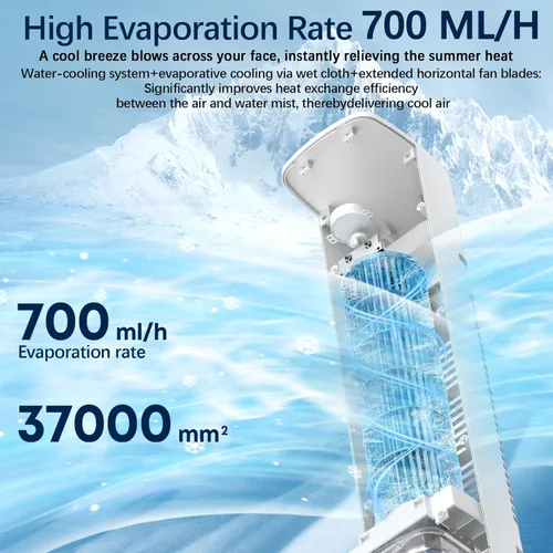 Miniatura 4 de Aire acondicionado portátil 3 en 1 para habitación, enfriador de aire evaporativo, 4 modos, 3 velocidades/temporizador de 24 horas, unidad de CA