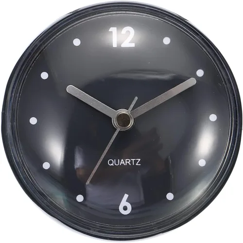 Miniatura 4 de PATIKIL Reloj de baño impermeable, funciona con pilas, mini relojes de pared silenciosos con ventosa negra para ducha, cocina, decoración del hogar