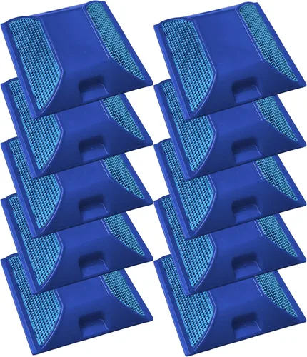 Miniatura 8 de Reflectores de carretera azules para boca de incendios, paquete de 2 + almohadillas adhesivas Marcadores de 4 por 4 pulgadas para pavimento