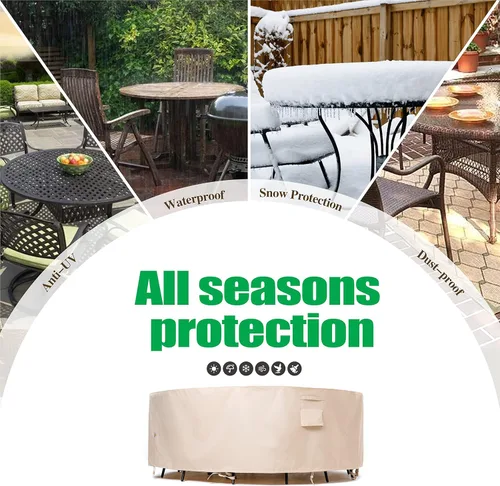 Miniatura 8 de F&J Outdoors Fundas para muebles de patio, impermeables, resistentes a los rayos UV, tela antidesgarros, cubierta para mesa de exterior, cubierta