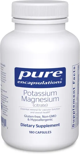 Pure Encapsulations Potasio y magnesio (citrato) - para la salud del corazón y la mineralización ósea* - Absorción óptima - Sin gluten y sin OMG -