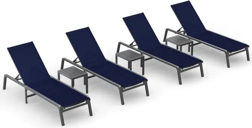 Miniatura 12 de Tumbona de Aluminio para Exteriores - Silla de Descanso Plegable y de Montaje Libre para Exteriores con 5 Respaldos Ajustables, Silla de Patio