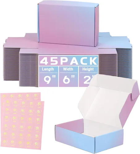 Miniatura 35 de Cajas de envío pequeñas de 6 x 4 x 2 pulgadas para pequeñas empresas, paquete de 30 cajas de correo moradas, caja de embalaje de cartón corrugado