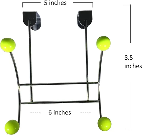 Miniatura 2 de Organizador de 2 ganchos para colgar sobre la puerta – Soporte decorativo para colgar ropa, abrigos, chaquetas, toallas, batas, gorras, sombreros