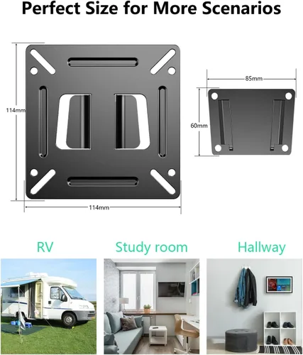Miniatura 6 de Paquete de 2 soportes de pared para monitor de TV RV para pantallas planas LED LCD de 14 a 27 pulgadas, montaje VESA pequeño para computadora