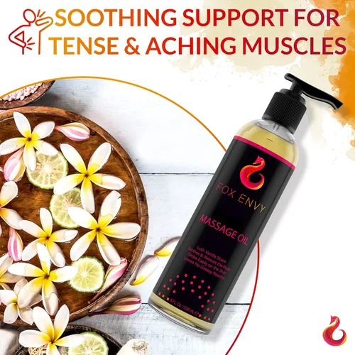 Miniatura 4 de Aceite de masaje corporal: aceite de masaje para terapia de masaje, aceite de masaje premium, aroma de vainilla exuberante con jojoba y coco, aceite