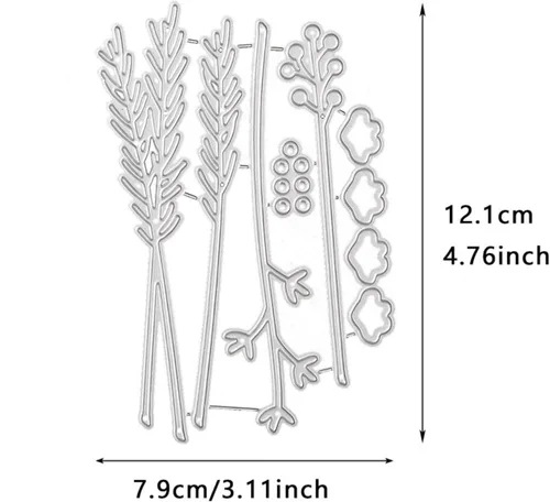 Miniatura 2 de Troqueles de hojas de flores y hierba para hacer tarjetas, troqueles de corte de metal, troqueles de papel para álbumes de recortes, suministros