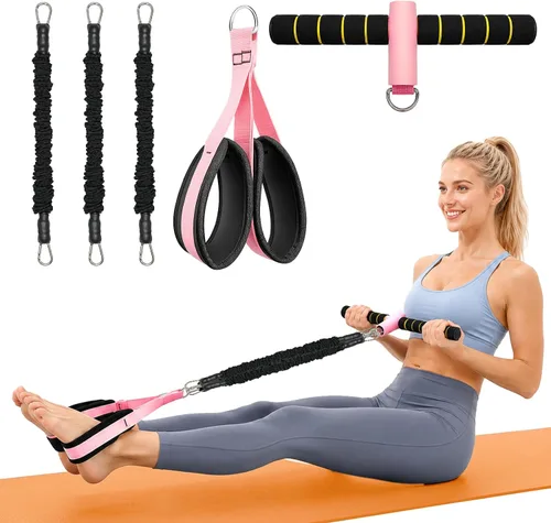 Miniatura 8 de Pedal Resistance Band with Handle, 6-Tube Elastic Foot Pedal Resistance Band, Natural Rubber Ankle Puller Sit-up Exercise, Multifunction Fitness