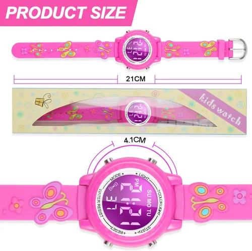 Miniatura 47 de Relojes LED impermeables para niños con alarma, juguetes para niños, regalos para niñas de 3 a 10 años