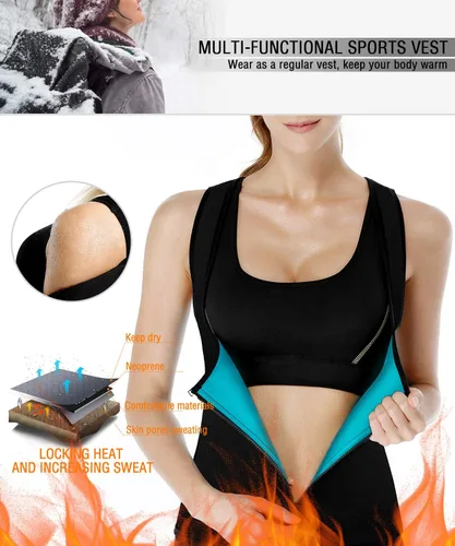 Miniatura 2 de NonEcho Traje de sauna para mujer, manga de spa, chaleco de entrenamiento adelgazante, chaleco de entrenamiento para adelgazar, moldeador de cuerpo
