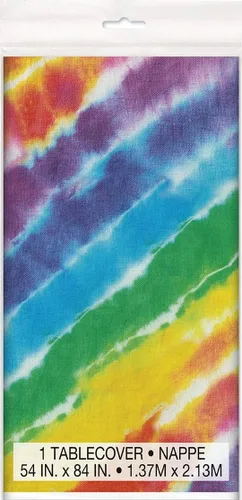 Miniatura 3 de Mantel de plástico Tie Dye 84 x 54 pulgadas Multicolor 1 unidad