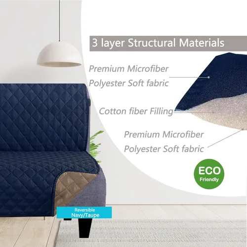 Miniatura 3 de U-NICE HOME Fundas para sofá tipo futón, reversibles, sin brazos, protector de muebles, funda para sofá, resistente al agua