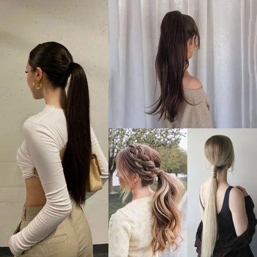 Miniatura 6 de Extensión de cola de caballo con clip de garra, extensiones de cabello ondulado de 18 pulgadas, cola de caballo larga para mujer, extensiones