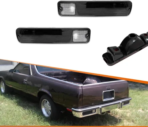 ADIIL 2 piezas de carcasas de luz trasera con lente ahumada para 1979-1987 Chevrolet El Camino Malibu GMC Caballero Lente ahumada (sin bombillas)