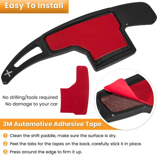 Miniatura 4 de Cubierta extendida para palanca de cambios de volante para Ford Mustang 2015 2016 2017 2018 2019 2020 2021 2022 2023 Accesorios de decoración Negro