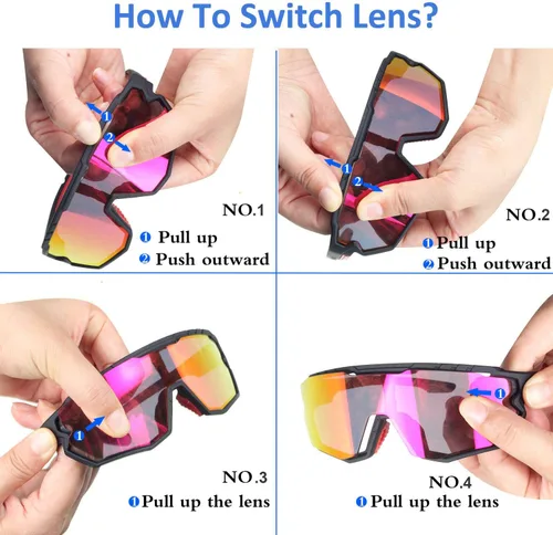 Miniatura 5 de Polarized Men Women Sports Sunglasses, UV400 Wrap-Around Cycling Baseball TR90 Eyewear for Fishing Driving Softball