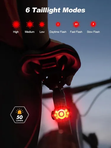 Miniatura 4 de Cuvccn Luces de bicicleta superbrillantes de 1000 lúmenes con luz lateral, 4+6 modos recargables de bicicleta delanteras y traseras, faros