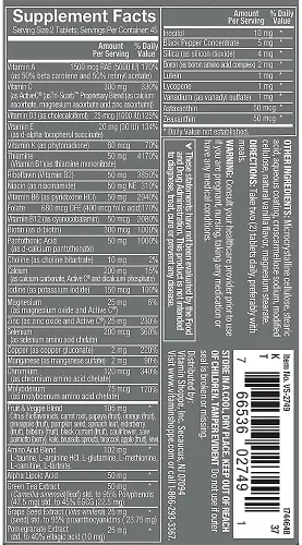 Miniatura 2 de The Vitamin Shoppe Ultimate Man Multivitamínico diario de alta potencia con mezcla de energía, nutrición completa para hombres (90 tabletas)