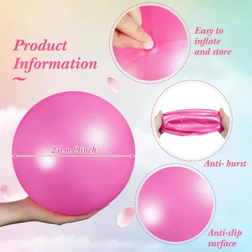 Miniatura 2 de Aoriher 10 pelotas pequeñas de pilates, de 9 pulgadas, mini pelotas de yoga antiestallidos y antideslizantes para estabilidad, fitness, terapia