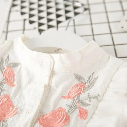 Miniatura 7 de Moonker Conjunto de ropa de verano para niños pequeños y niñas camiseta bordada pantalones cortos