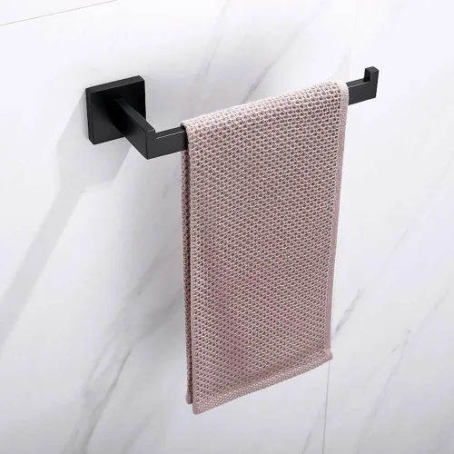 Miniatura 2 de TASTOS Soporte de toalla de mano premium de acero inoxidable, anillo de toalla de mano cuadrado de alta resistencia montado en la pared, barra