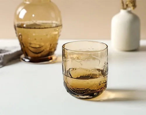 Miniatura 9 de Retro Crown Relief - Jarra de agua de noche de cristal transparente con vaso, jarra y taza de noche