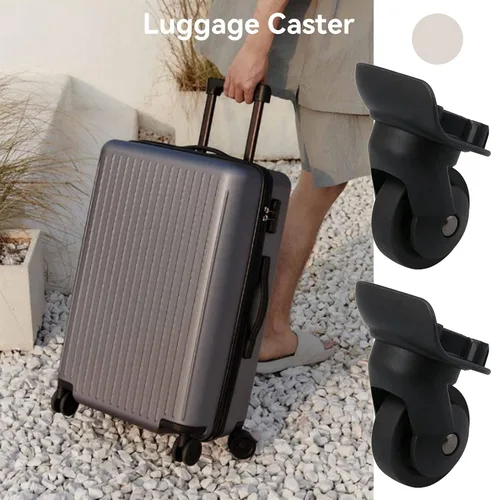 Miniatura 3 de 1 par de ruedas de repuesto 360 ruedas giratorias para maleta para equipaje negro, Negro -, Conjuntos de equipaje
