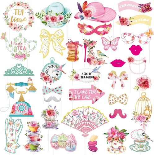 Miniatura 11 de SUNBEAUTY 28 piezas de accesorios de cabina de fotos de Navidad, suministros de fiesta de Navidad, accesorios de cabina de fotos para selfies