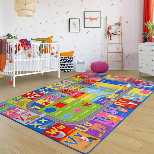 Miniatura 7 de Alfombra para Niños para Sala de Juegos, Aula, Alfombras de Juego del Alfabeto ABC y Números para Niños Pequeños, Tapete de Piso Educativo de 4x6