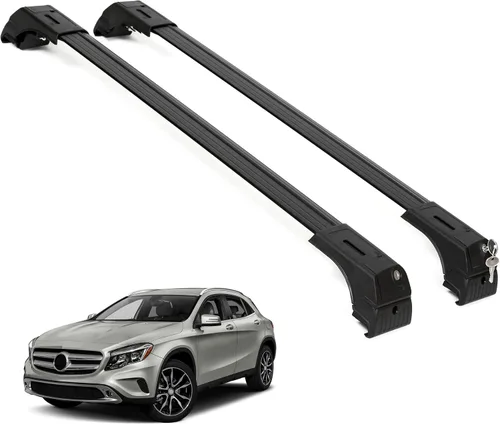 Miniatura 10 de ERKUL Barras transversales para techo para Mercedes Benz GLA 2014-2020 Barras transversales de aluminio con bloqueo antirrobo para el techo