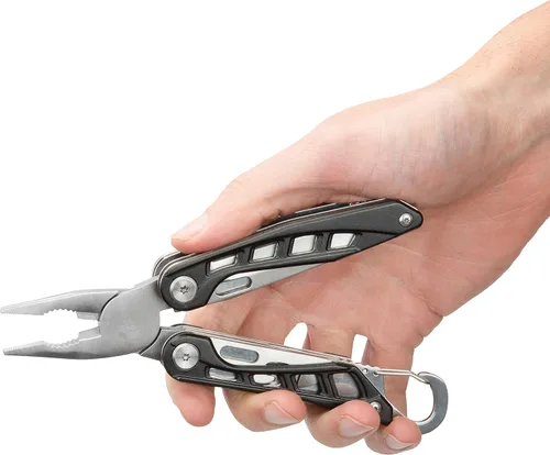 Miniatura 5 de Sheffield 12176 Warren - Herramienta múltiple 10 en 1 con mosquetón Cuchillo de bolsillo plegable, destornilladores, sierra, cortadores de alambre