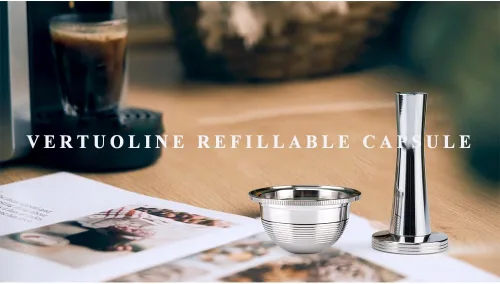 Miniatura 4 de Sesama Cápsulas de café reutilizables para Nespresso VertuoPlus VertuoPlus Vertuoline Series 304 de acero inoxidable, ecológicas, recargables