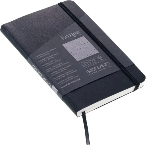 Miniatura 4 de Fabriano Ecoqua Plus - Cuaderno encuadernado con puntadas, 3.5 x 5.5 pulgadas, punteado, negro