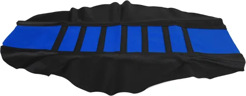 Miniatura 4 de X AUTOHAUX Funda universal para asiento de motocicleta de cuero sintético suave con amortiguación antideslizante, azul y negro