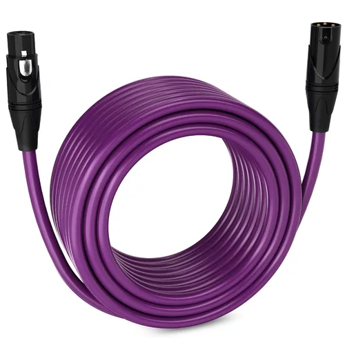 Miniatura 145 de LyxPro Cable de micrófono XLR hembra a macho de ángulo recto de 3 pines de 1.5 pies para altavoces amplificados, interfaz de audio, rendimiento