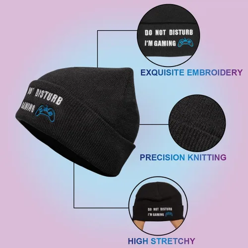 Miniatura 2 de Do Not Disturb Gaming Socks, Black Beanie Baseball Cap Hat Valentines Fathers Day Gamer Gifts Christmas for Men Teenage Boys