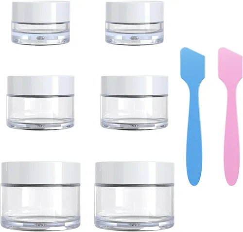 Miniatura 13 de Recipientes de tamaño de viaje para artículos de tocador, 4 frascos pequeños de cosméticos de 1 onza para maquillaje, cremas faciales, loción