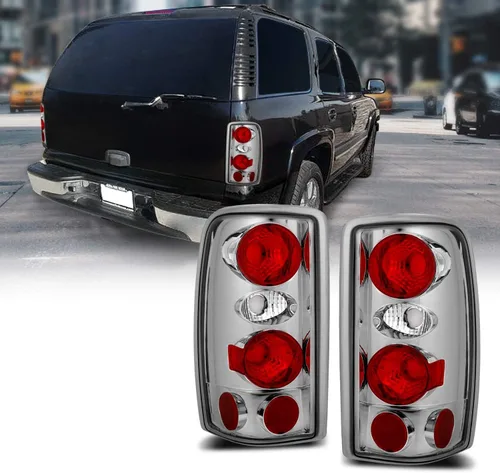 AmeriLite Juego de luces traseras de freno cromadas de repuesto para Chevy Suburban/Tahoe - lado del pasajero y del conductor Cromo