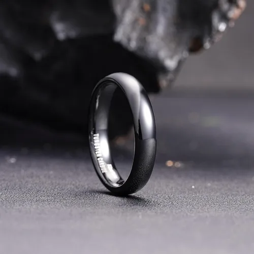 Miniatura 15 de King Will Alianza de boda de carburo de tungsteno para hombres y mujeres, anillos de promesa para parejas abovedados de alto pulido