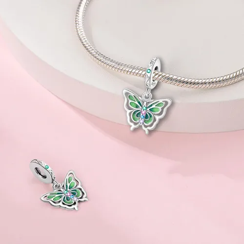 Miniatura 25 de LNQOBU Happy Life - Colgante para pulseras de abalorios, plata de ley 925 para mujer (con un espaciador de cuentas)