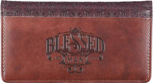 Billetera y chequera de cuero sintético y mensaje cristiano, guarda duplicados de cheques y tarjetas de crédito, para mujeres y hombres, Casual, Uno