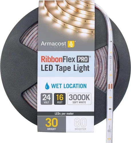 Miniatura 14 de Armacost Lighting RibbonFlex Pro Soft White (3000K), 30LEDs/M, 2.5M, 24V Luz de cinta para exteriores, 8.2 pies (144410)
