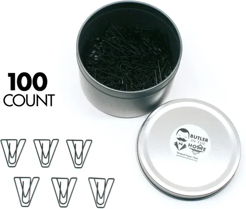 Miniatura 24 de Butler in the Home Elige tu letra favorita del alfabeto de la A a la Z o números del 0 al 9, 100 clips de papel de color negro para iniciales