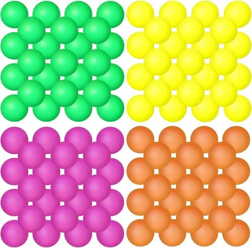 Miniatura 8 de Hanaive 100 unidades pelotas de tenis de mesa multicolor de 40 mm, pelotas de plástico a granel lavables, juego pequeño para juegos de piscina
