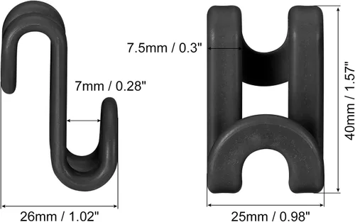 Miniatura 2 de uxcell Ganchos de conector para colgar ropa, 30 unidades, ganchos de plástico ABS, ganchos extensores, ganchos para colgar ahorran espacio para Negro